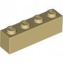 LEGO Brick 1x4 TAN (100 pcs)