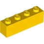 LEGO Steen 1x4 GEEL (100 stuks) LEGO Steen 1x4 GEEL (100 stuks)