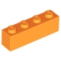 LEGO Steen 1x4 ORANJE (100 stuks) LEGO Steen 1x4 ORANJE (100 stuks)