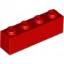 LEGO Steen 1x4 ROOD (100 stuks)