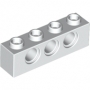LEGO Steen 1x4 met Gaten WIT (100 stuks)