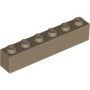 LEGO Brick 1x6 DARK TAN (100 pcs)