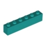LEGO Brick 1x6 DARK TURQUOISE (100 pcs)