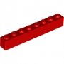 LEGO Brick 1x8 RED (100 pcs)