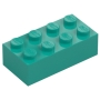 LEGO Steen 2x4 DONKERTURQUOISE (100 stuks) LEGO Steen 2x4 DONKERTURQUOISE (100 stuks)