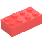 LEGO Steen 2x4 KORAAL (100 stuks) LEGO Steen 2x4 KORAAL (100 stuks)