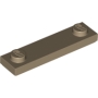 LEGO Plaat 1x4 met 2 Noppen DONKERBEIGE (100 stuks)