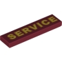 LEGO Tegel 1x4 met SERVICE opdruk DONKERROOD LEGO Tegel 1x4 met SERVICE opdruk DONKERROOD