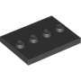 LEGO Tegel 3x4 met 4 Noppen ZWART (100 stuks) LEGO Tegel 3x4 met 4 Noppen ZWART (100 stuks)