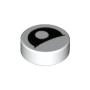 LEGO Tegel Rond 1x1 Oog Gedeeltelijk Dicht Pupil Midden WIT (100 LEGO Tegel Rond 1x1 Oog Gedeeltelijk Dicht Pupil Midden WIT (100