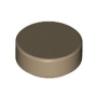 LEGO Tegel Rond 1x1 DONKERBEIGE (100 stuks)