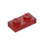 LEGO Plaat 1x2 TRANSPARANT ROOD (100 stuks)